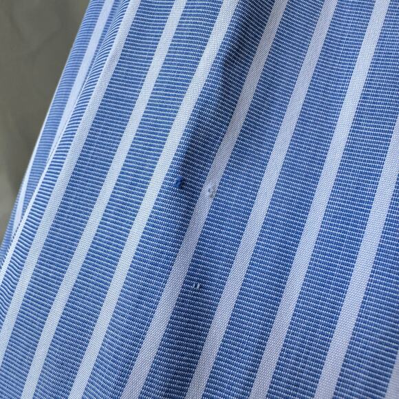 Ralph Lauren Men’s 17 34/35 Stripped Button Down Shirt Classic Fit Cotton Blue - Picture 6 of 12